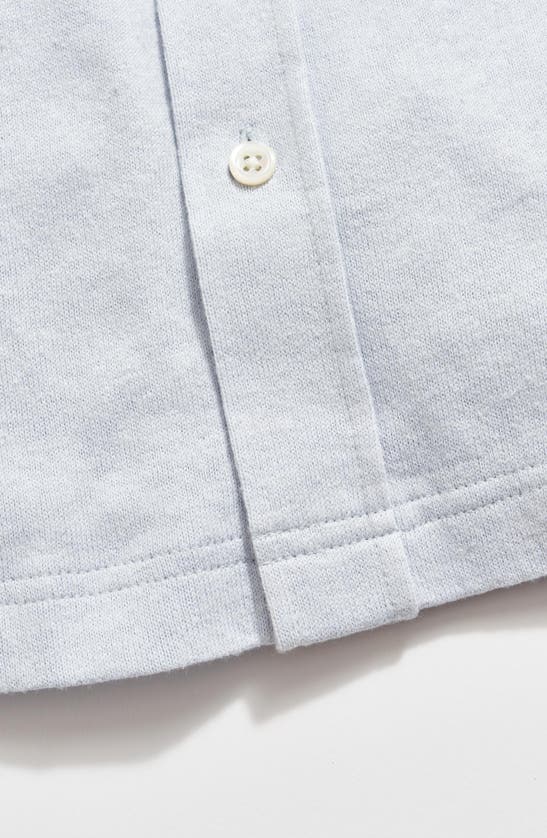 Shop Billy Reid Hemp & Cotton Knit Short Sleeve Button-up Shirt In Pebble