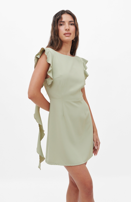 Shop Nanas Nana's Sophia Mini Dress In Matcha Green