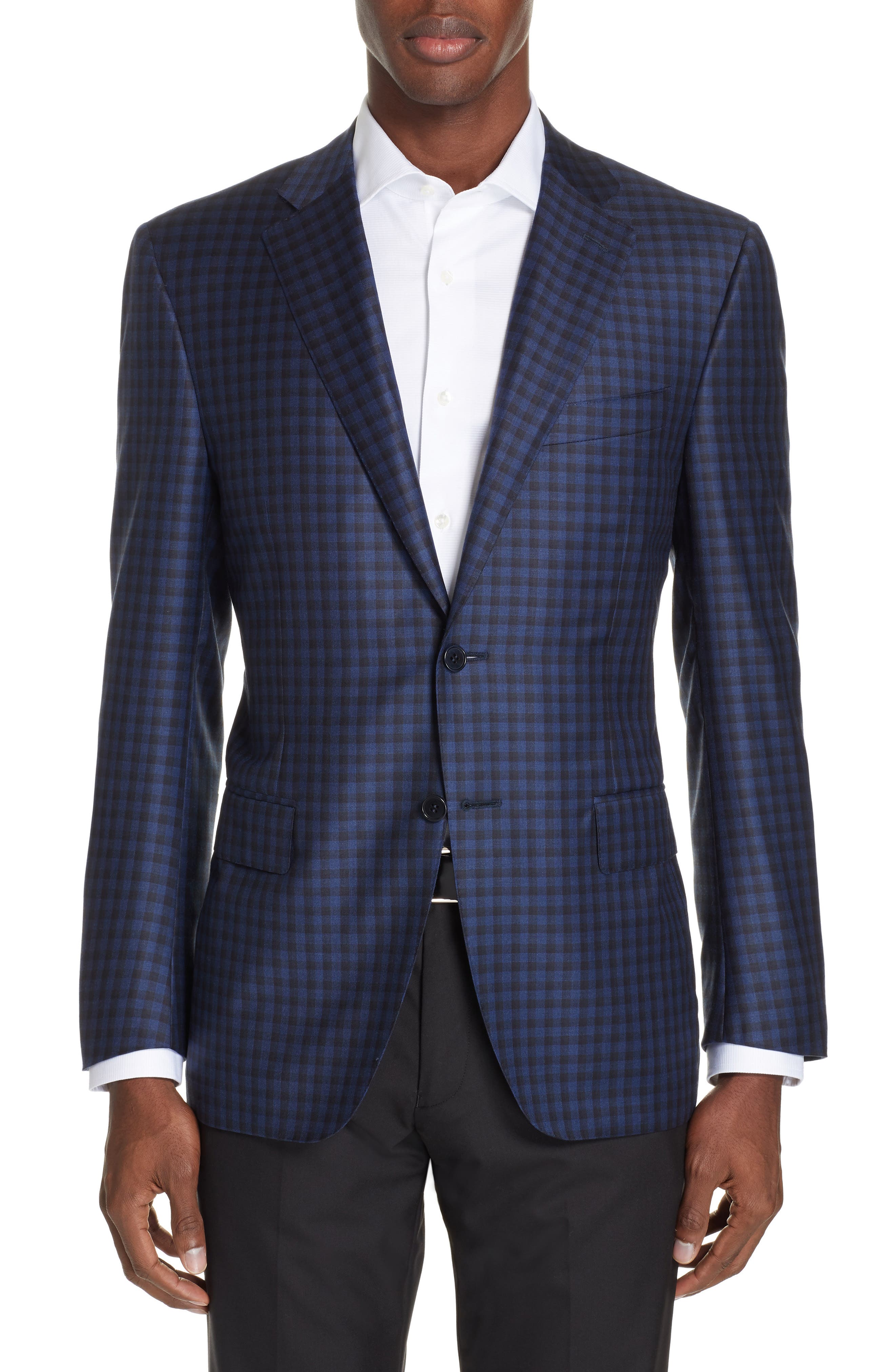 Canali Classic Fit Check Wool Sport Coat Nordstrom