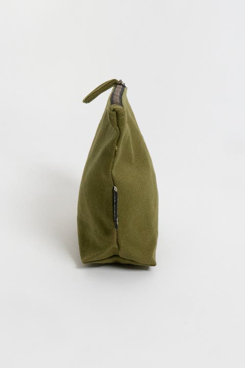 Shop Terra Thread Organic Cotton Makeup Bag In Olive Green