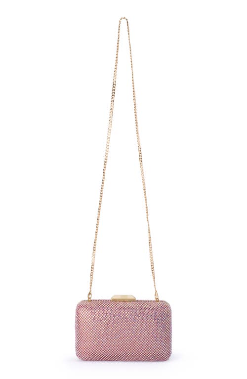 Shop Olga Berg Ronny Crystal Mesh Frame Clutch In Pink