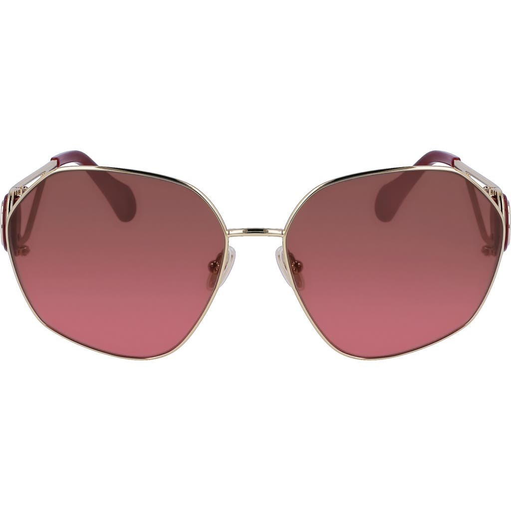 Lanvin Mother & Child 62mm Oversize Rectangular Sunglasses In Pink