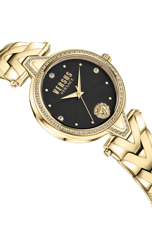 Shop Versus Versace V  Crystal Bracelet Watch, 34mm In Ip Yellow Gold