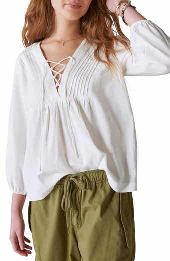 Lucky Brand Embroidered Short Sleeve Top | Nordstrom