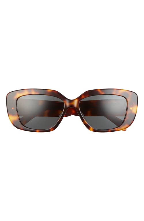 Shop Celine Triomphe 55mm Rectangular Sunglasses In Blonde Havana/smoke