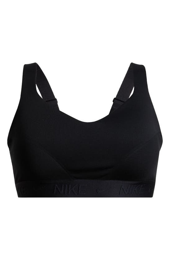 Shop Nike Indy Dri-fit High Support Sports Bra In Black/ Black/ Black