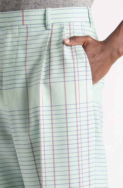 Bottega Veneta Notebook Wool Twill Trousers In 3883 Dewdrop/pink/blue