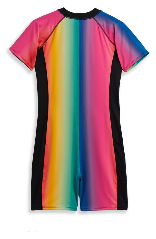 Shop Tomboyx 6-inch One-piece Rashguard Swimsuit In Melting Rainbow