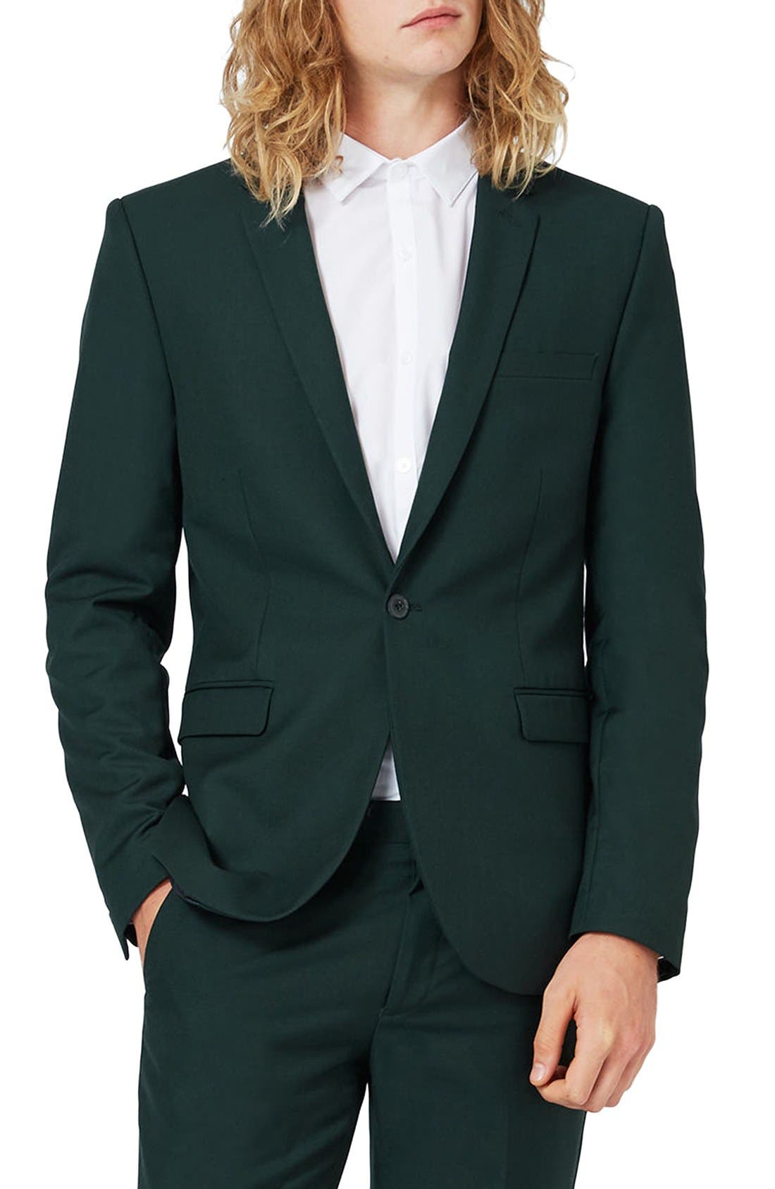 Topman Dark Green Skinny Fit Suit Jacket Nordstrom