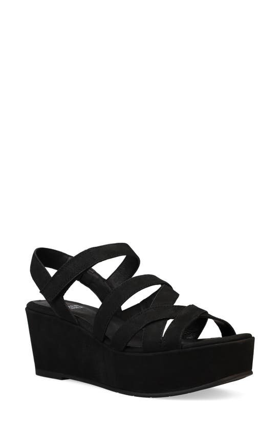 Shop Eileen Fisher Mazy Slingback Platform Wedge Sandal In Black