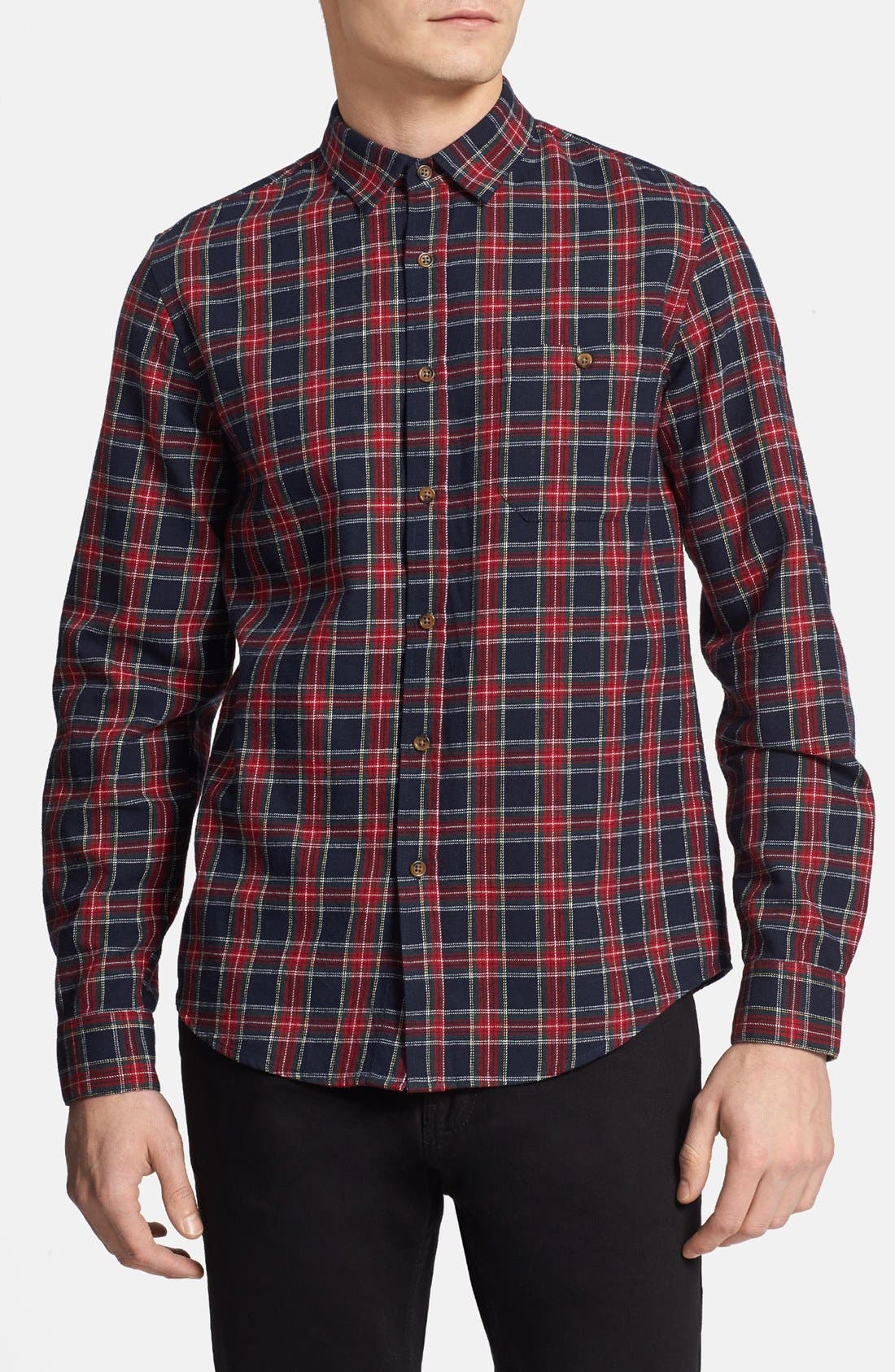 Topman Classic Fit Tartan Flannel Shirt Nordstrom