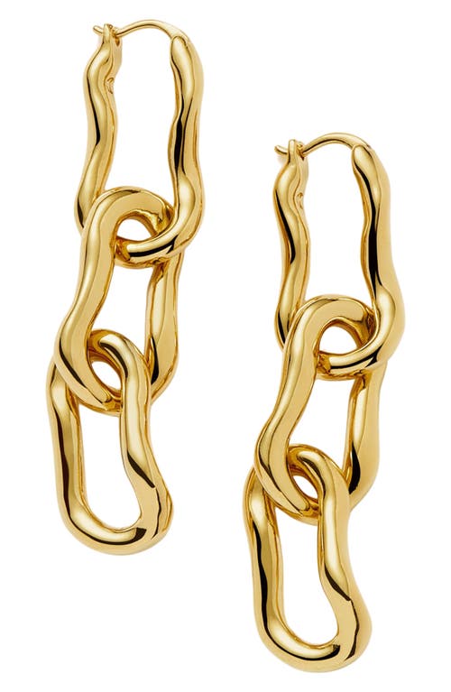 Missoma Molten Ovate Triple Link Drop Earrings In Gold