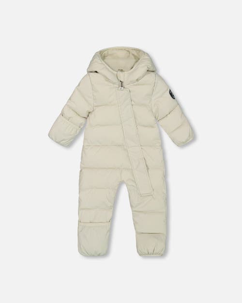 Deux Par Deux Kids'  Baby Unisex One-piece Compressible Snowsuit White For Baby In Silver Birch