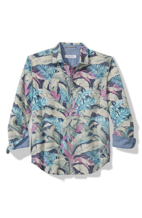 Tommy Bahama Coastline Cord Leaf Print Cotton Corduroy Button-Up Shirt in Deep Space at Nordstrom, Size Small