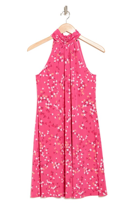 Shop 1.state Floral Halter Minidress In Pink Punch
