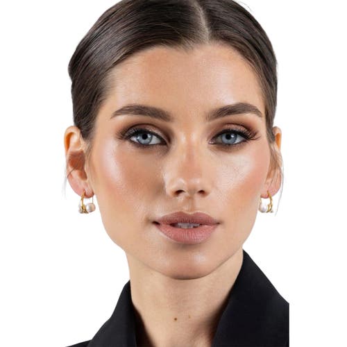 Shop Akalia Waterproof Gold-plated Pearl Hoop Earring