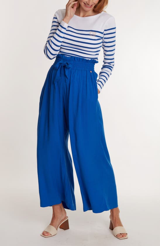 Shop Cache Coeur Sahel Smocked Twill Maternity Pants In Electric Blue