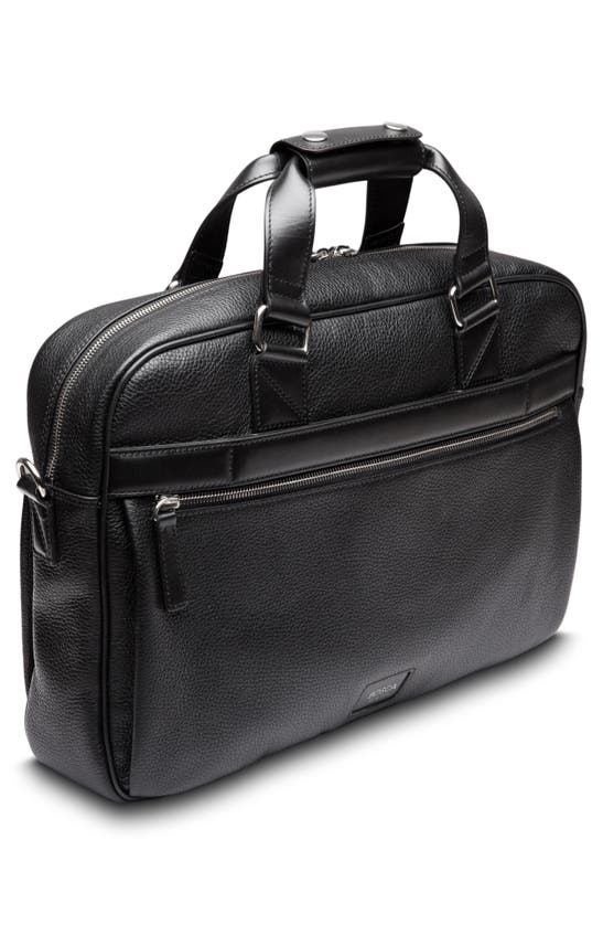 Shop Bosca Monfrini Stringer Leather Briefcase In Black