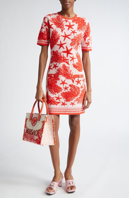 Versace Coral & Starfish Jacquard Sweater Dress Dusty Rose at Nordstrom, Us