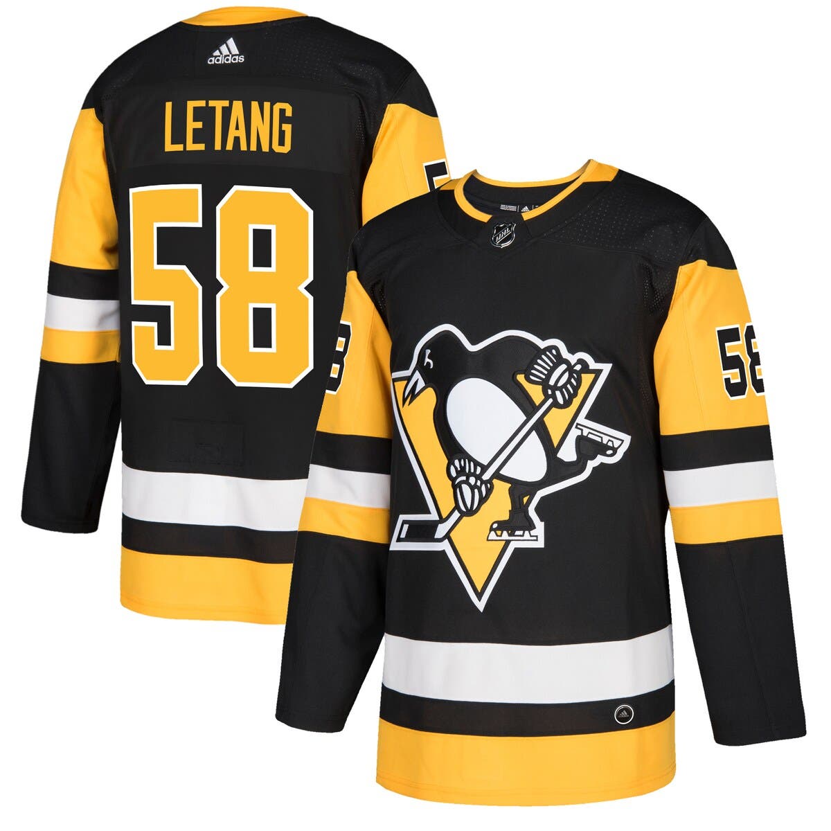 UPC 191023340010 product image for Men's adidas Kris Letang Black Pittsburgh Penguins Authentic Player Jersey at No | upcitemdb.com