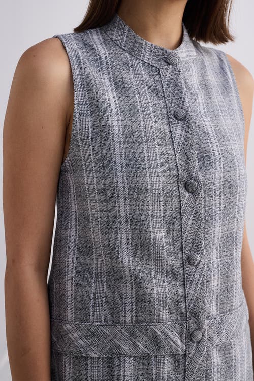 Reistor The Cotton Tweed Shift Dress In Steel Breeze