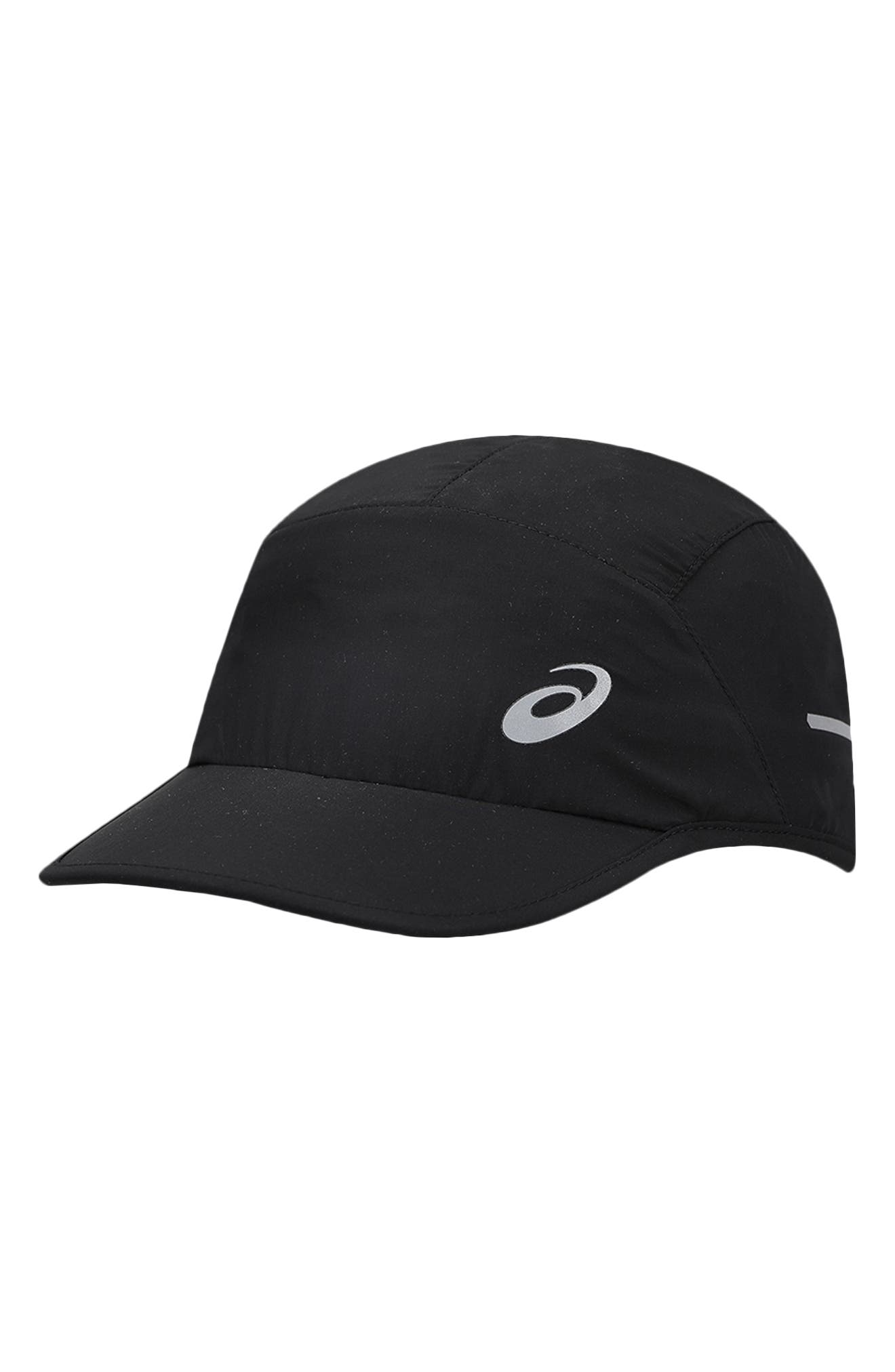 black asics hat