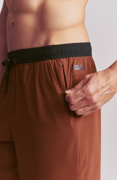 Shop Rhone Pursuit 7-inch Unlined Training Shorts In Cinnamon/black