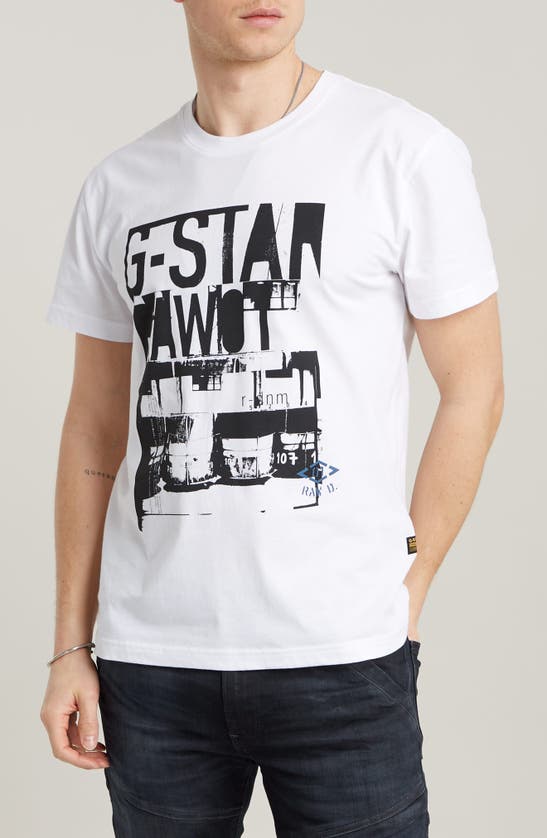 Shop G-star Underground Graphic T-shirt In White