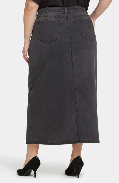 Nydj High Waist Slit Front Denim Maxi Skirt In Cloud Stone