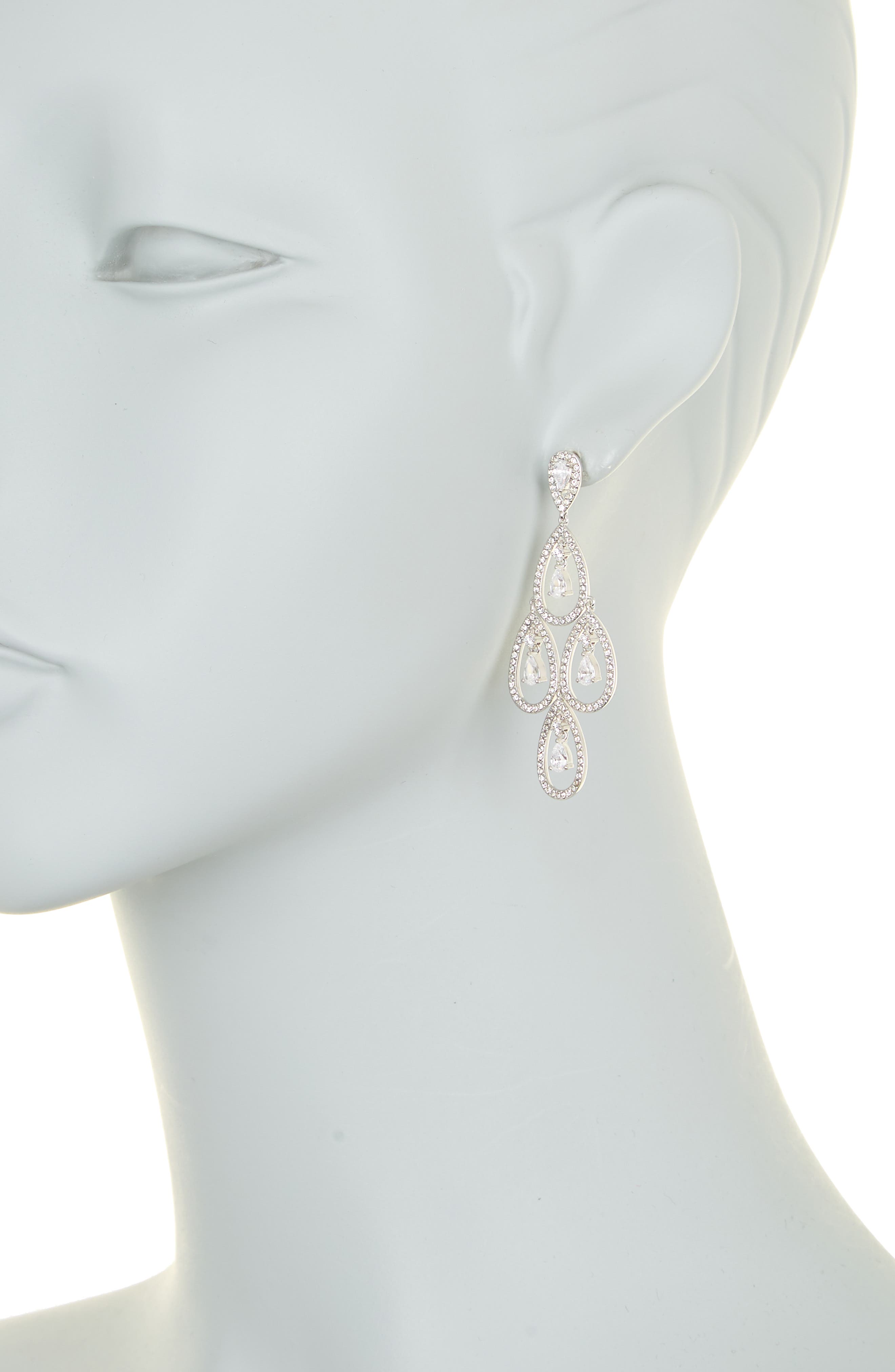 Nadri Kite SilverTone Cubic Zirconia Chandelier Earrings Nordstromrack