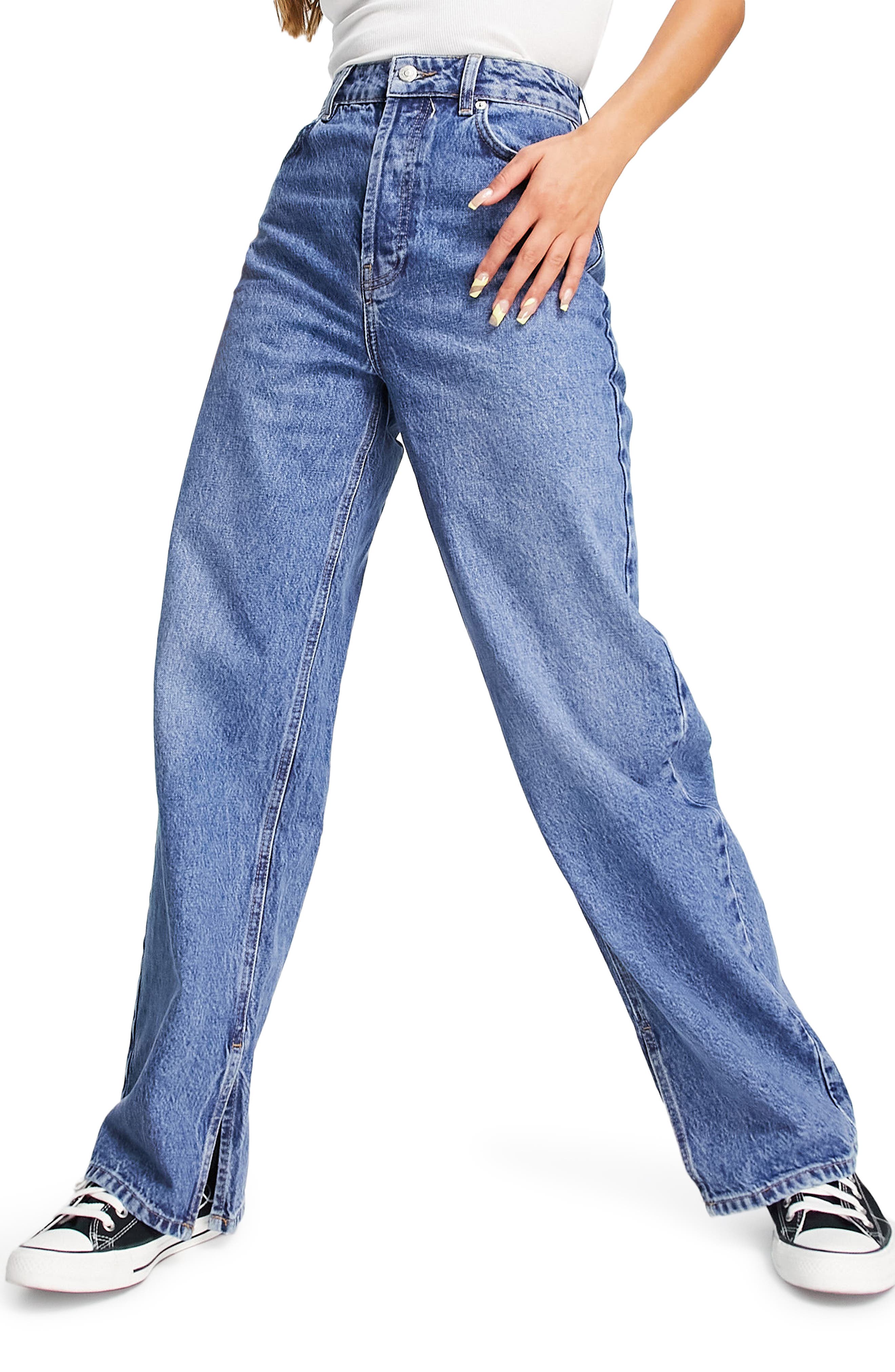 long baggy mom jeans