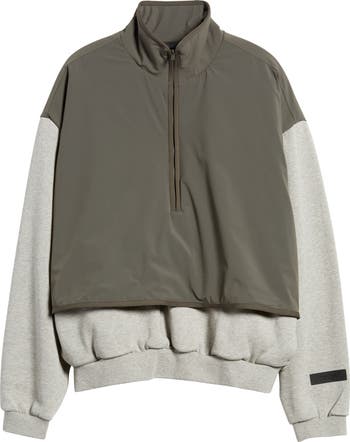 Fear of God Essentials Half Zip Fleece Nylon Pullover Nordstrom