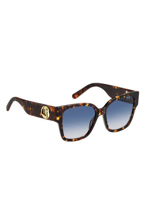 Marc Jacobs 54mm Square Sunglasses In Havana/blue Shaded