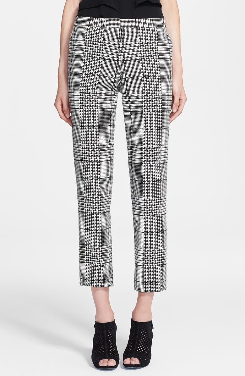 Theory Houndstooth Cotton Blend Crop Pants | Nordstrom