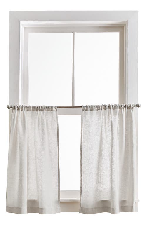 Peri Home Set of 2 Tier Linen Curtain Panels in Silver at Nordstrom, Size 30X36