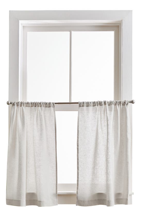 Peri Home Linen Set Of Two Half Window Panels In Silver