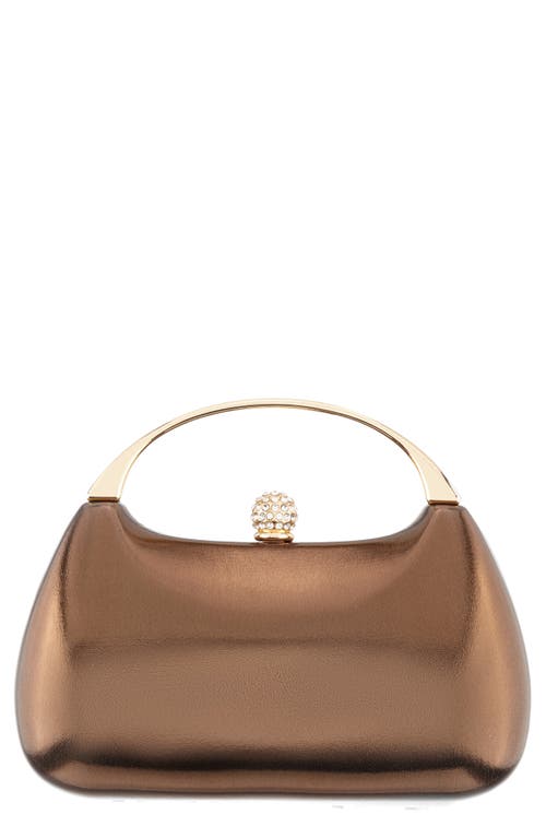 Shop Nina Minaudière Top Handle Bag In Dark Bronze