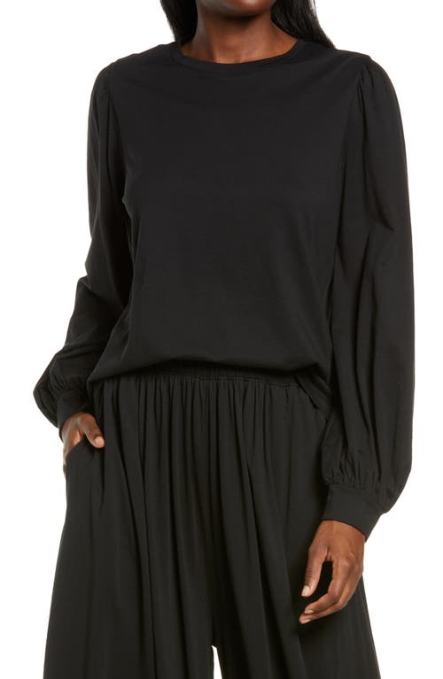 Lunya Long Sleeve Organic Pima Cotton T-Shirt in Immersed Black