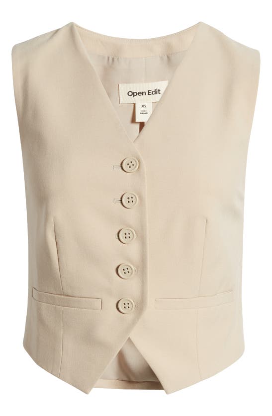Shop Open Edit Waistcoat Vest In Tan Oxford