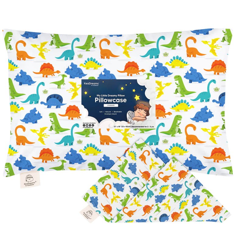 Shop Keababies Printed Toddler Pillowcase 13x18" In Happy Dino