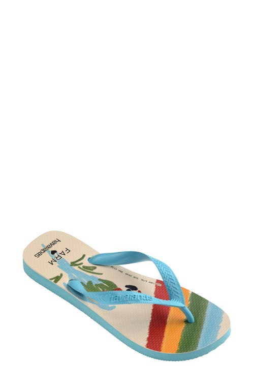 Shop Havaianas X Farm Rio Flip Flop In Blue