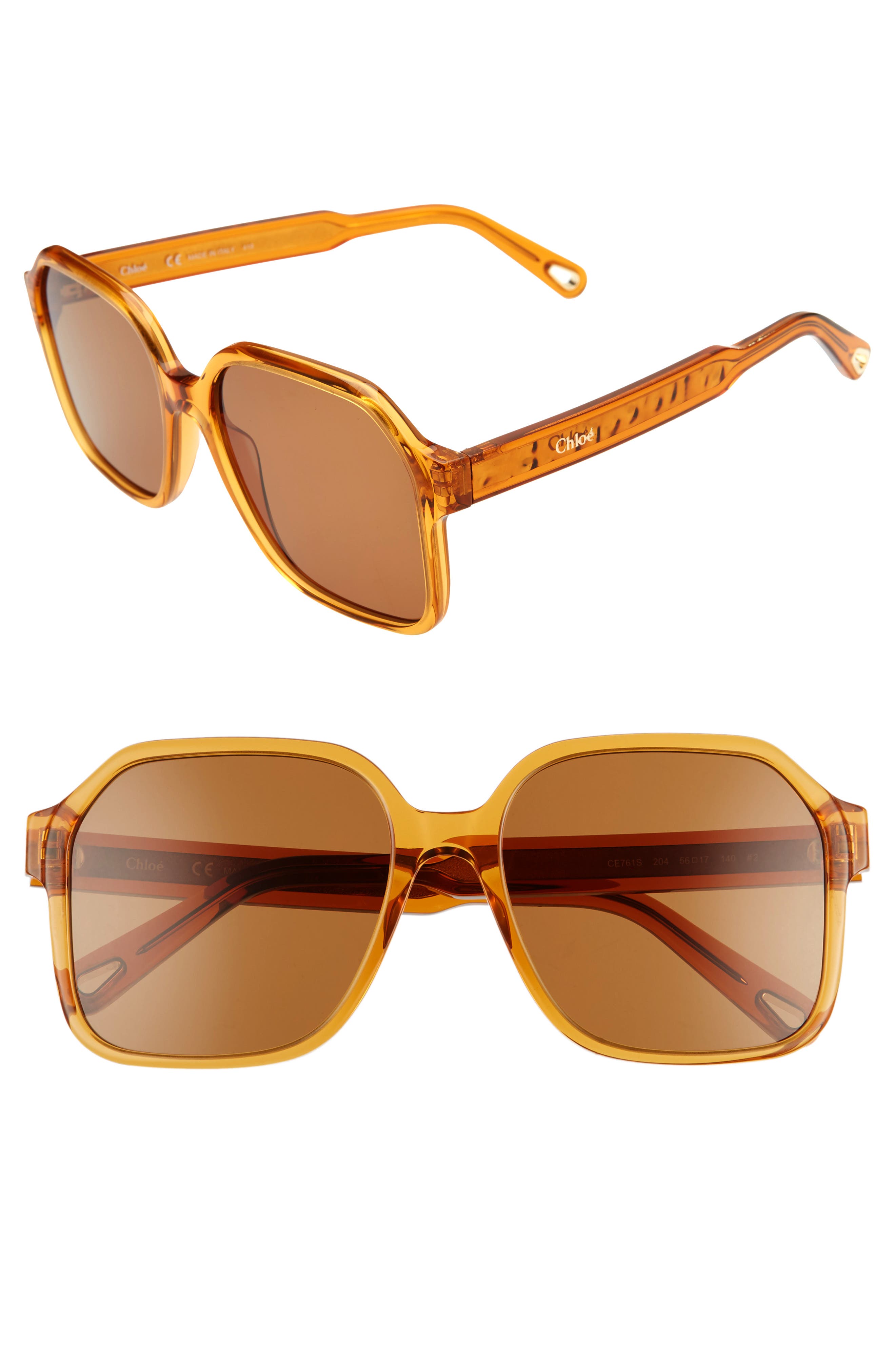 willow 56mm gradient rectangular sunglasses