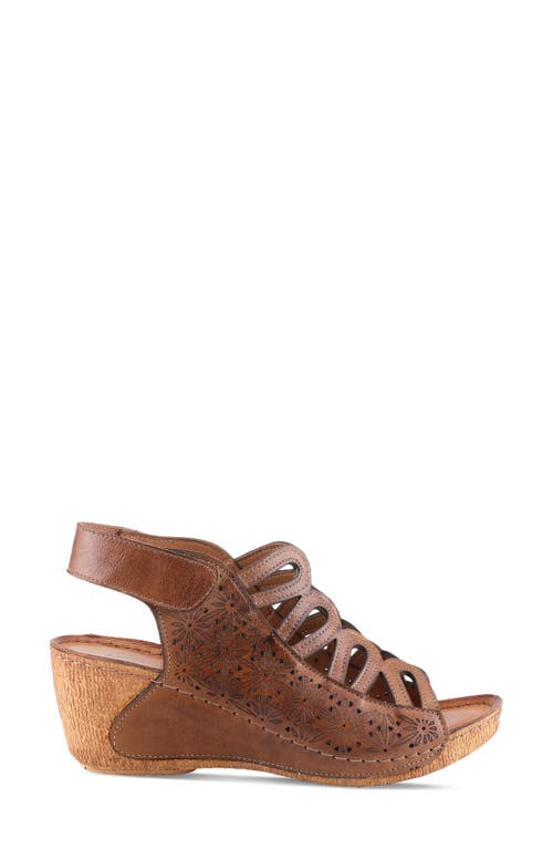 Spring Step Inocencia Wedge Slingback Sandal In Brown