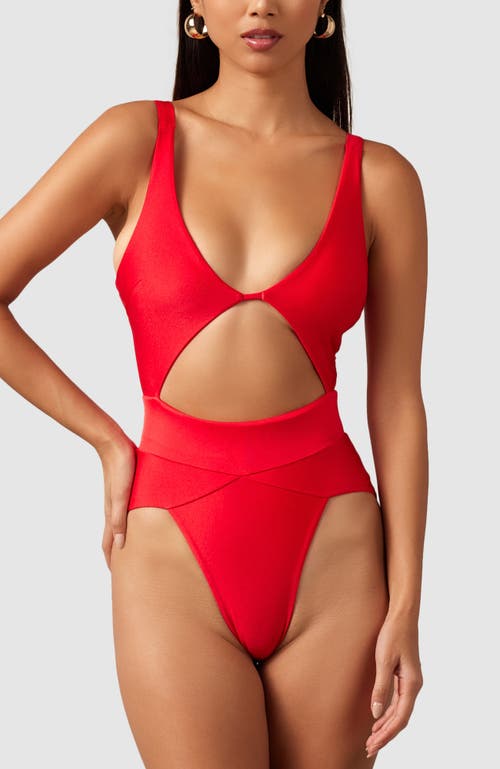 Shop Mbm Swim Aspire One-piece Swimsuit In Red