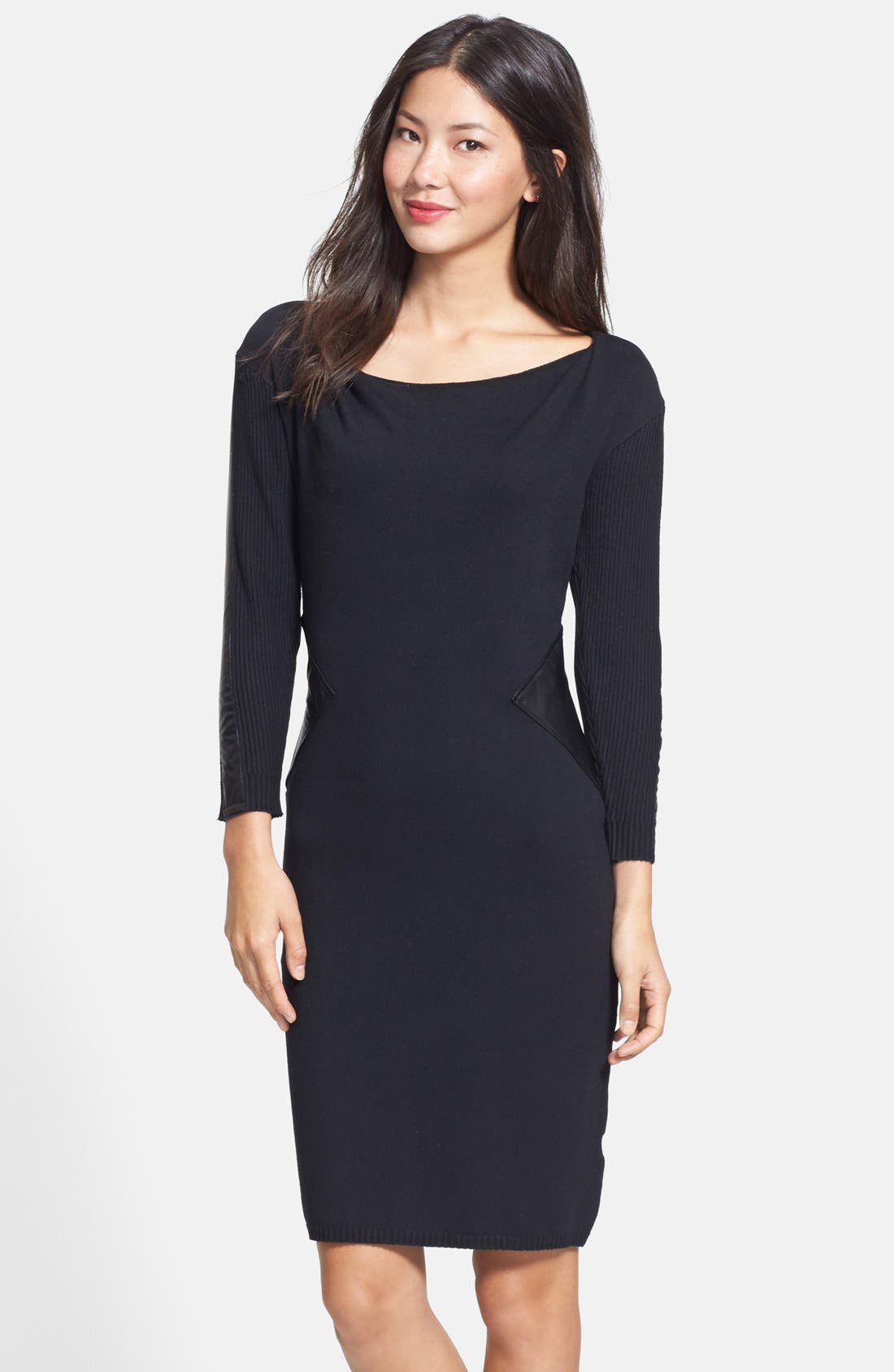 Laundry by Shelli Segal Mixed Media Sweater Dress Nordstrom