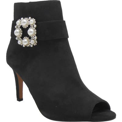 J. Renee Pranati Embellished Open Toe Bootie - Black