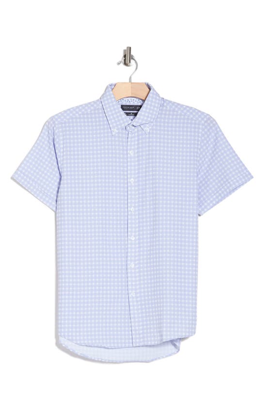 Shop Cactus Man Woven Stretch Gingham Shirt In White