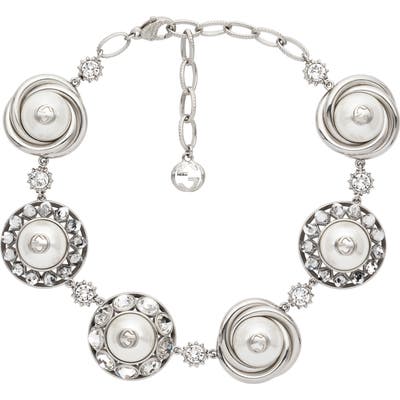 Gucci Interlocking-G Imitation Pearl & Cubic Zirconia Necklace
