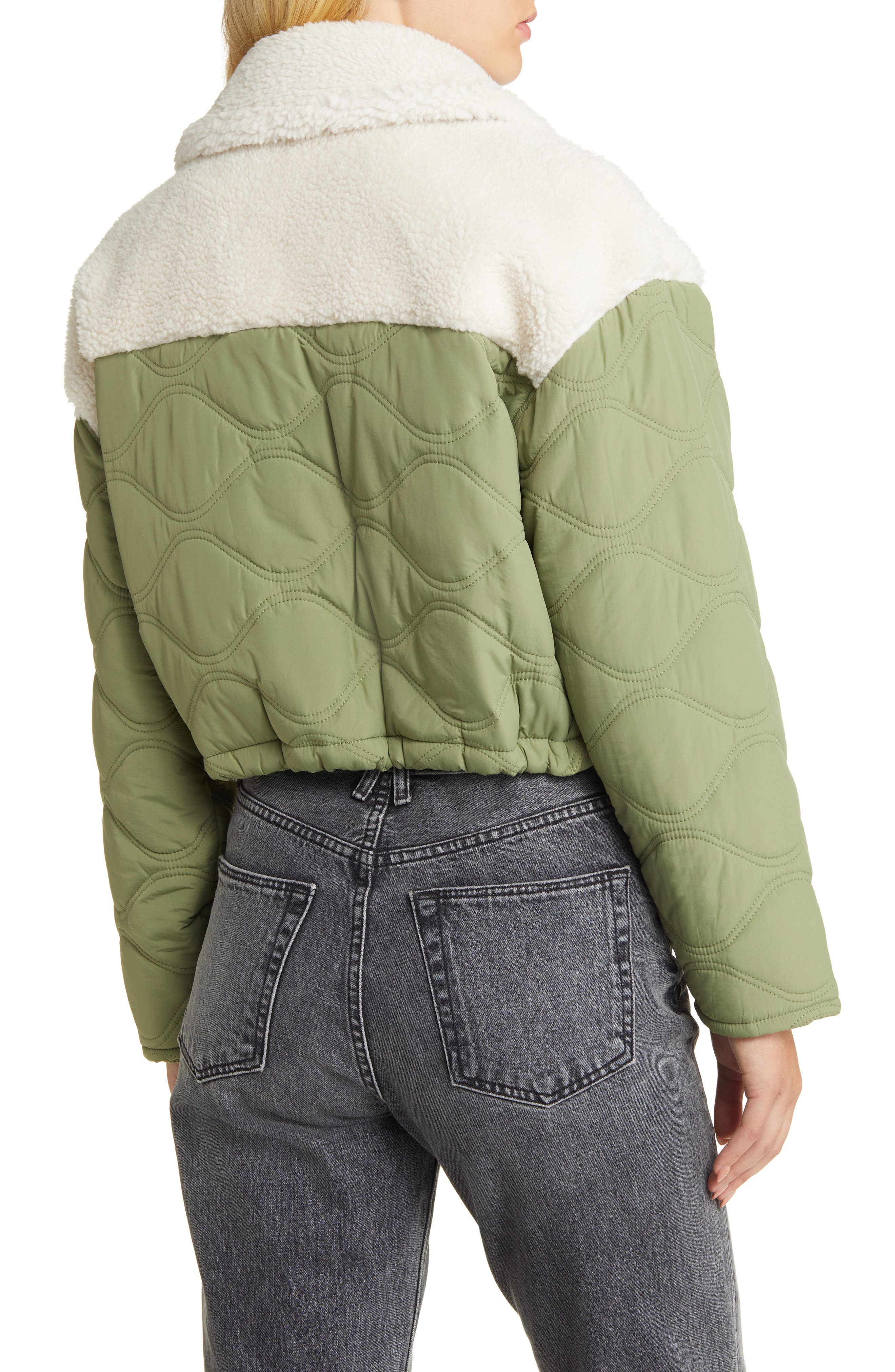BLANKNYC Quilted Faux Fur Mixed Media Jacket Nordstrom