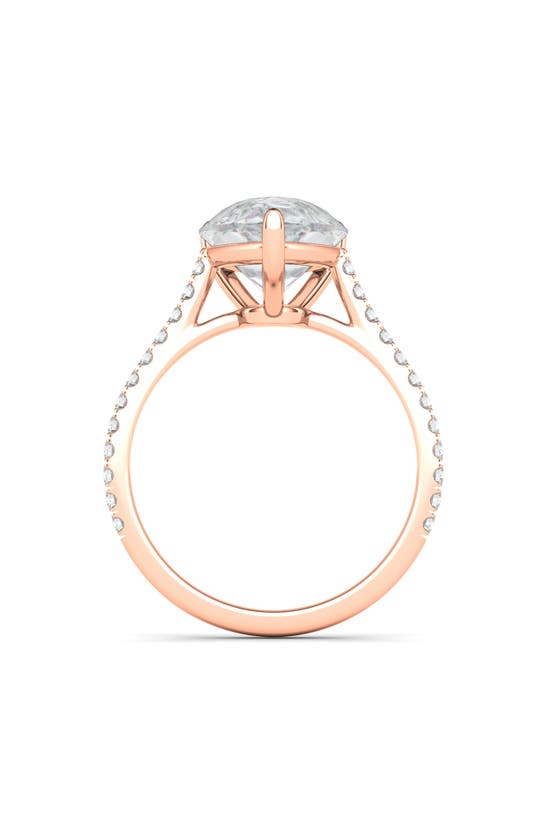 Hautecarat Everyday By  Pear Cut & Pavé Lab Created Diamond 18k Gold Ring In 18k Rose Gold